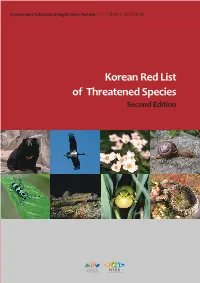 Korean Red List of Threatened Species Korean Red List Second Edition of Threatened Species Second Edition Korean Red List of Threatened Species Second Edition