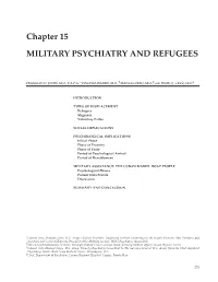 Military Psychiatry and Refugees .Pdf