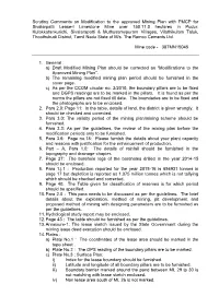 Scrutiny Comments on Modification to the Approved Mining Plan With