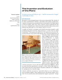 The Invention and Evolution of the Piano