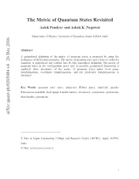 The Metric of Quantum States Revisited