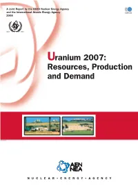 Uranium 2007: Resources, Production and Demand