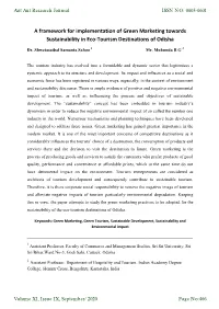 A Framework for Implementation of Green Marketing Towards Sustainability in Eco-Tourism Destinations of Odisha
