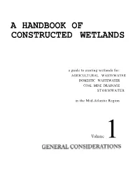A Handbook of Constructed Wetlands