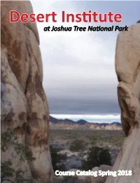 At Joshua Tree Nafional Park Course Catalog Spring 2018