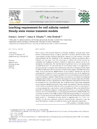Leaching Requirement for Soil Salinity Control: Steady-State Versus Transient Models