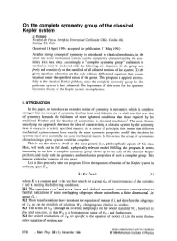 On the Complete Symmetry Group of the Classical Kepler System J