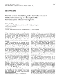 SHORT NOTE the Visit by John Macgillivray to the Kermadec