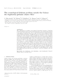 The Cosmological Lithium Problem Outside the Galaxy: the Sagittarius Globular Cluster M54 !