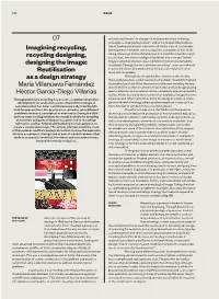 07 Imagining Recycling, Recycling Designing, Designing the Image: Reutilisation As a Design Strategy María Villanueva Fernánde