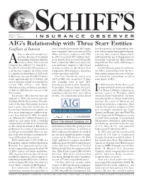 AIG's Relationship with Three Starr Entities