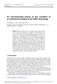 An Environmental Impact on the Condition of an Unfinished Building in the OWT Technology