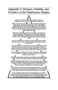 Appendix 1: Dynasty, Nobility and Notables of the Napoleonic Empire