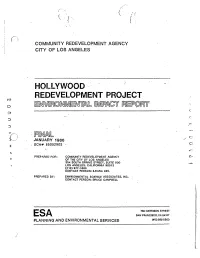 HOLLYWOOD REDEVELOPMENT PROJECT CCS- O R 3