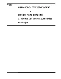 OEM HARD DISK DRIVE SPECIFICATIONS for DPRS