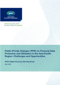 Public-Private Dialogue (PPD) on Personal Data Protection and Utilization in the Asia-Pacific Region: Challenges and Opportunities