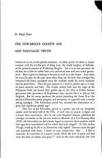 The Edwardian Golden Age and Nostalgic Truth