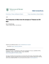 The Production of 45Ca from the Isotopes of Titanium at 350 Mev