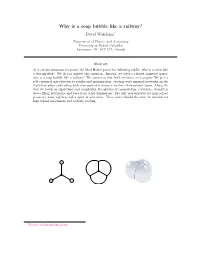 Why Is a Soap Bubble Like a Railway? David Wakeham1
