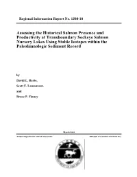 Assessing the Historical Salmon Presence and Productivity At