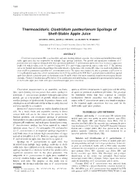 Clostridium&lt;/I&gt; &lt;I&gt;Pasteurianum&lt;/I&gt; Spoilage of Shelf