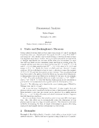 Dimensional Analysis
