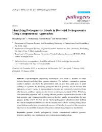 Identifying Pathogenicity Islands in Bacterial Pathogenomics Using Computational Approaches