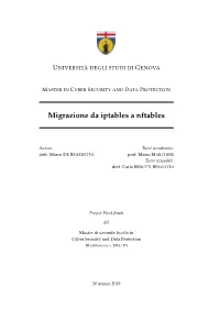 Migrazione Da Iptables a Nftables