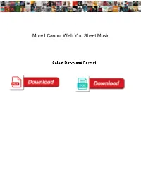 More I Cannot Wish You Sheet Music