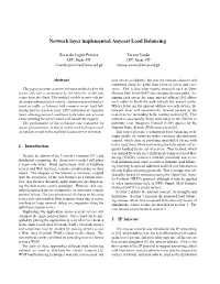 Network Layer Implemented Anycast Load Balancing