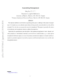 Generalizing Entanglement