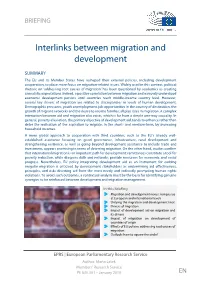 Interlinks Between Migration and Development