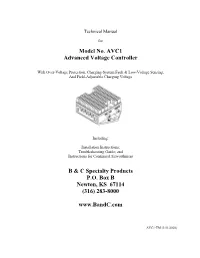 Model No. AVC1 Advanced Voltage Controller