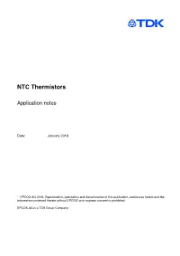 NTC Thermistors, Application Notes