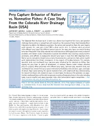 Prey Capture Behavior of Native Vs
