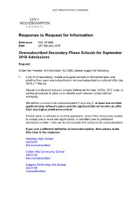 Response to Request for Information