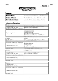 –Strategic Research Networks- Research Report JSPS Core-To-Core Program FY2013