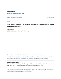 The Security and Rights Implications of Hindu Nationalism in India