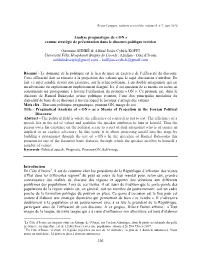 Analyse Pragmatique De « on » Comme Stratégie De Présentation Dans Le Discours Politique Ivoirien Ousmane SIDIBÉ & Affo