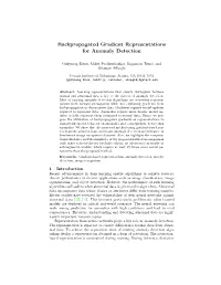 Backpropagated Gradient Representations for Anomaly Detection