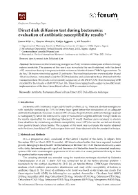 Direct Disk Diffusion Test During Bacteremia: Evaluation of Antibiotic Susceptibility Results †
