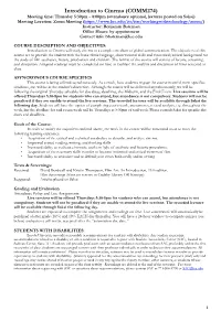 Introduction to Cinema (COMM274)