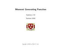 Moment Generating Function