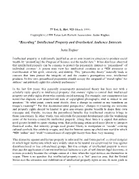 Recoding Intellectual Property and Overlooked Audience Interest, 77
