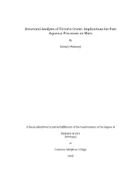 Structural Analysis of Victoria Crater: Implications for Past Aqueous Processes on Mars