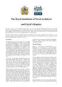The Royal Institution of Naval Architects and Lloyd's Register