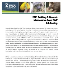 2021 Building & Grounds Maintenance Event Staff Job Posting