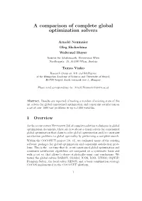 A Comparison of Complete Global Optimization Solvers