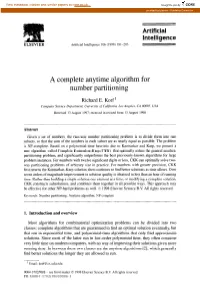 A Complete Anytime Algorithm for Number Partitioning