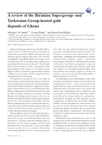A Review of the Birimian Supergroup- and Tarkwaian Group-Hosted Gold Deposits of Ghana